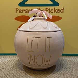 Rae Dunn LET IT SNOW Ornament Canister